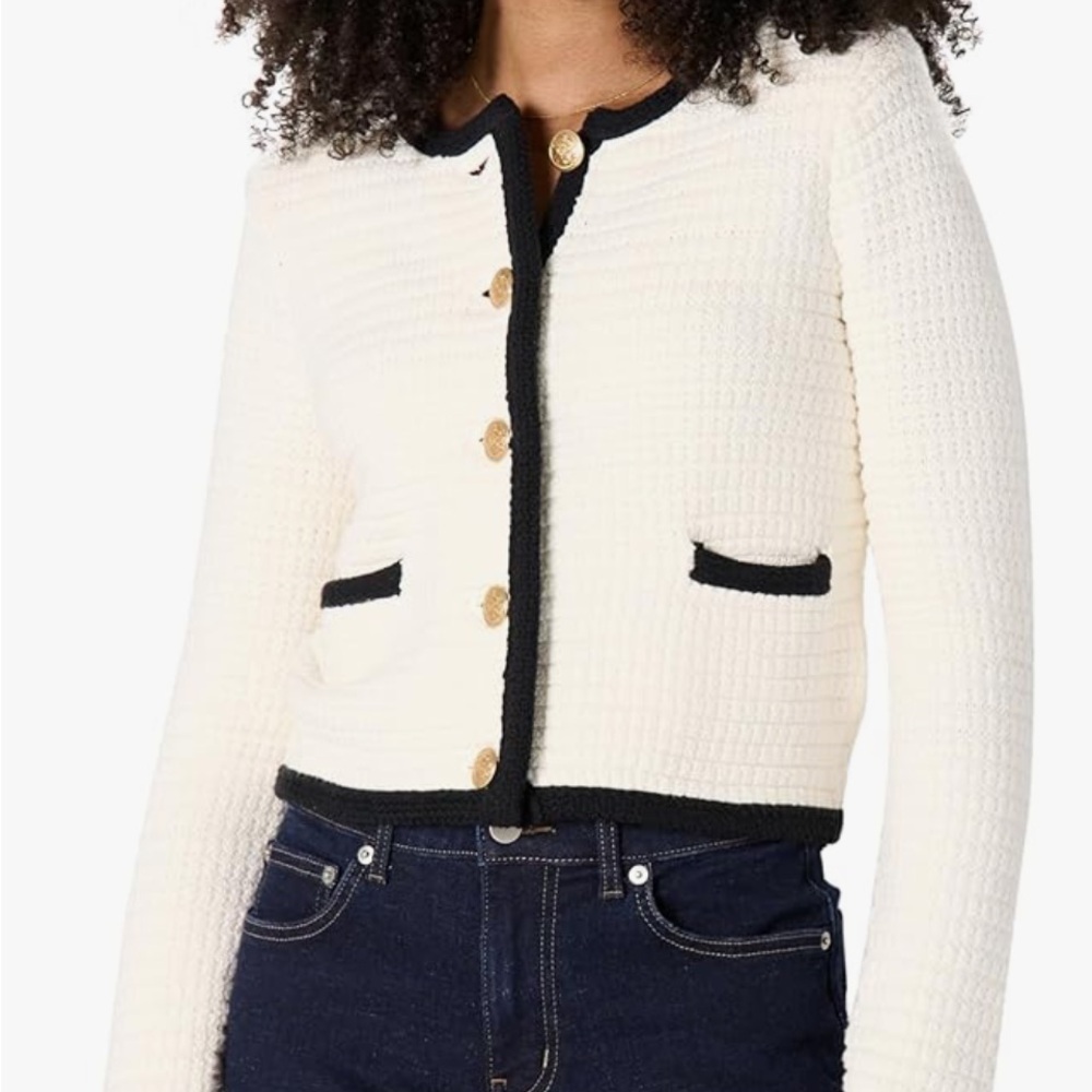 Elegant Cream and Black Women's Jacket